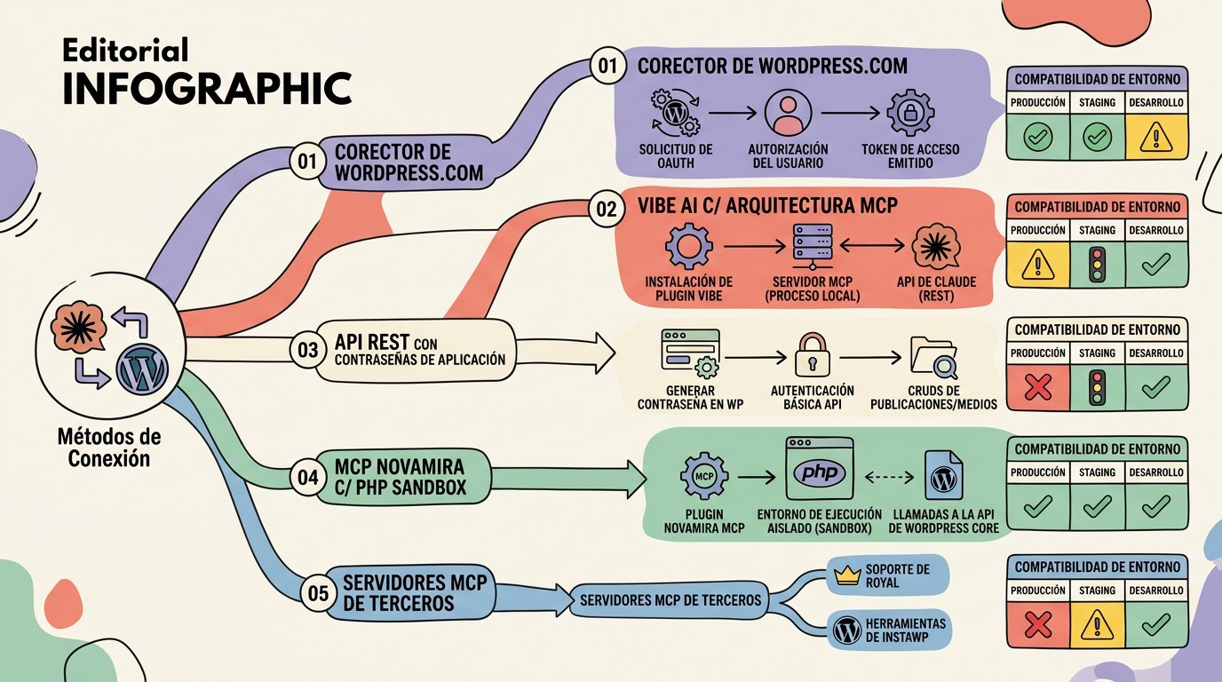 conectar claude a wordpress diagrama explicativo