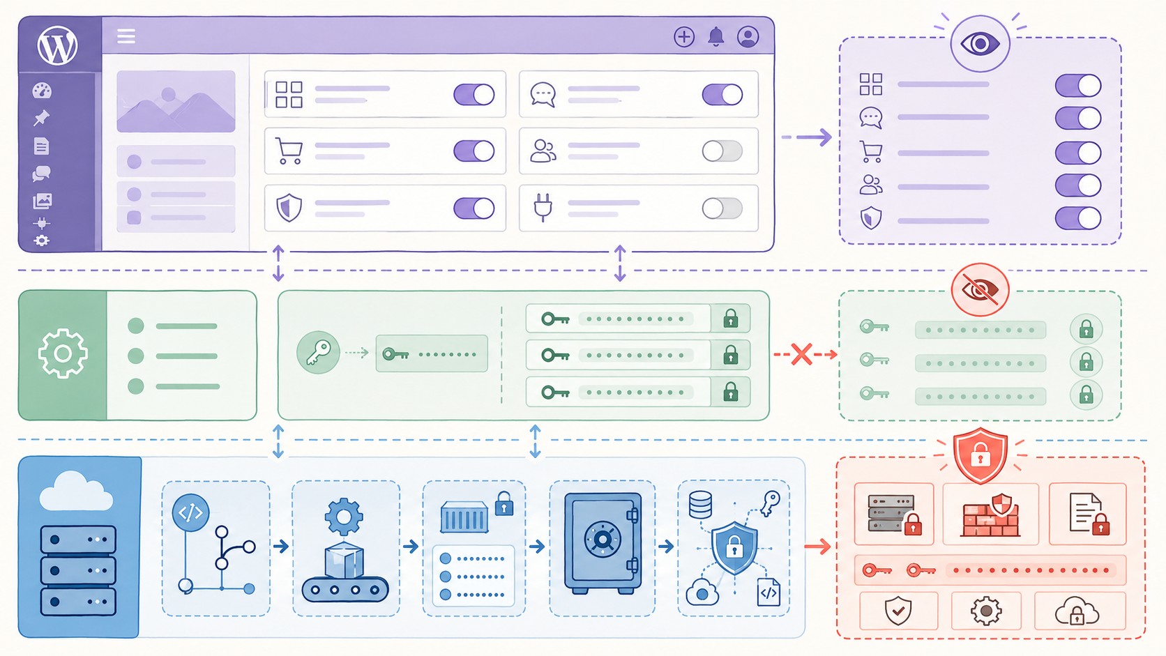 api keys ia wordpress diagrama explicativo