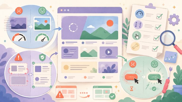 Core Web Vitals are still failing for most sites I audit. Here's the checklist I use. - ilustracion