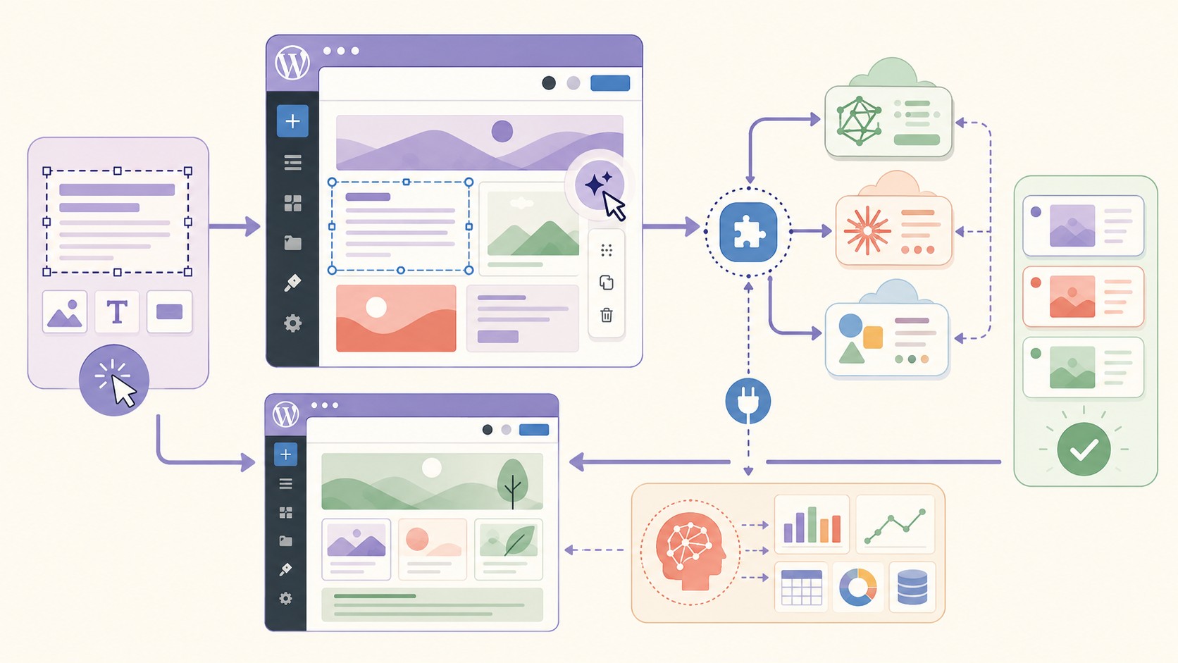 Crear web con IA en WordPress: guía 2026 1 crear web con ia en wordpress diagrama explicativo