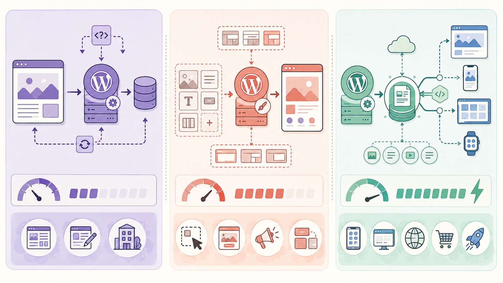 desarrollo de wordpress 2026 diagrama explicativo