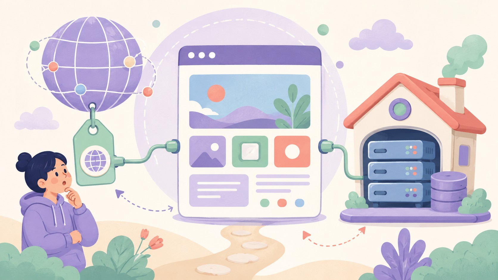 total noob question about wordpress domain and hosting - ilustracion