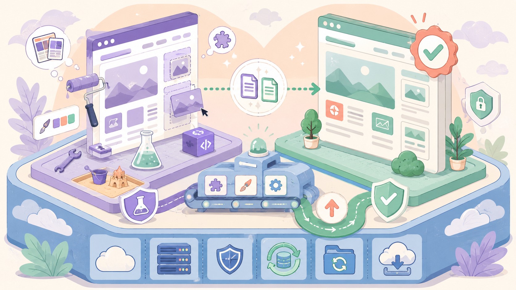 What should I expect from a "staging environment" on a "Managed Wordpress" plan? - ilustracion