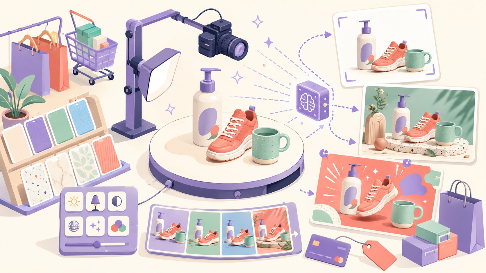 [PROMOTION] Free AI product image generator for WooCommerce - store-ready images & ad creatives - ilustracion