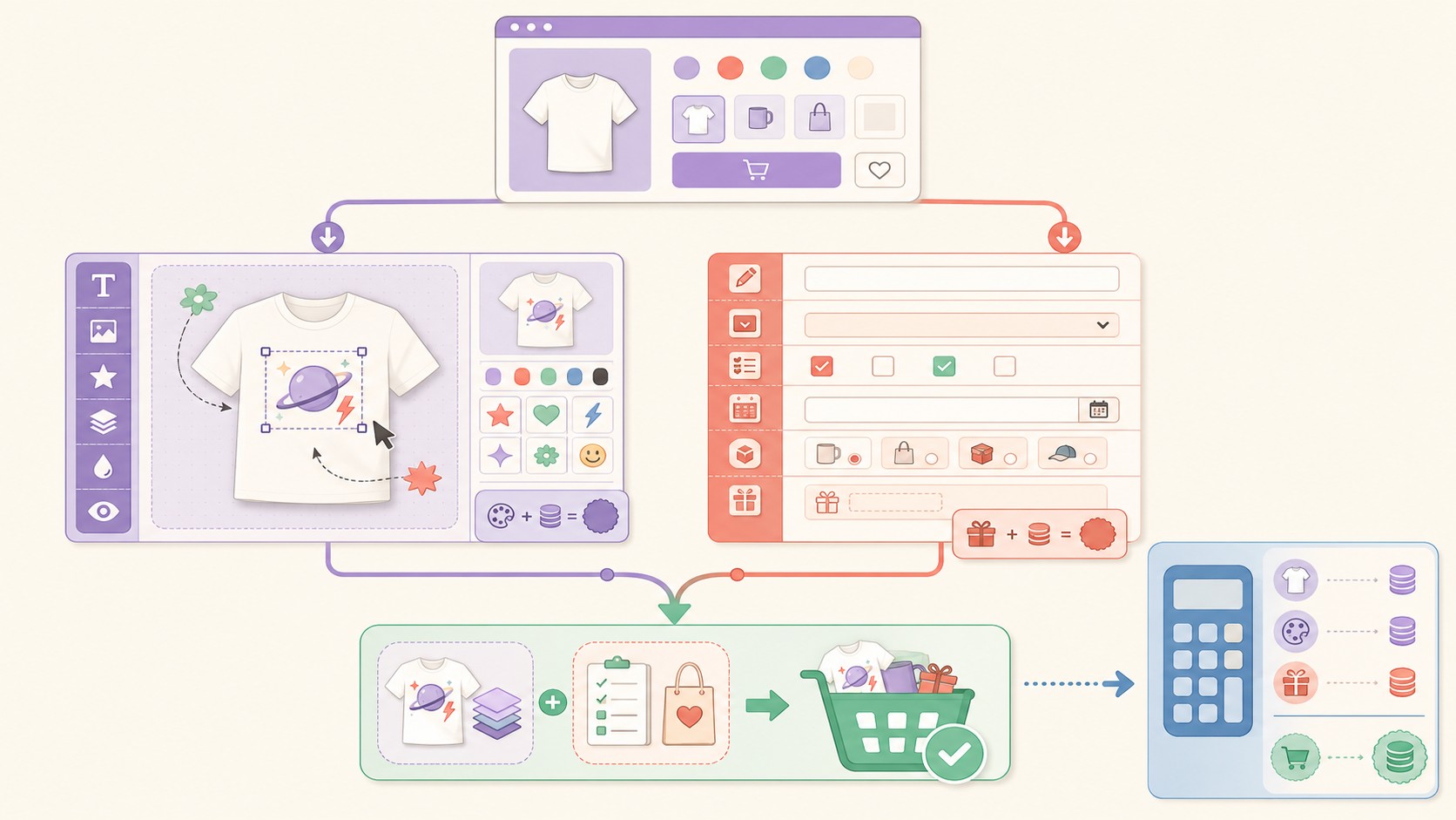 lumise campos personalizados woocommerce diagrama explicativo
