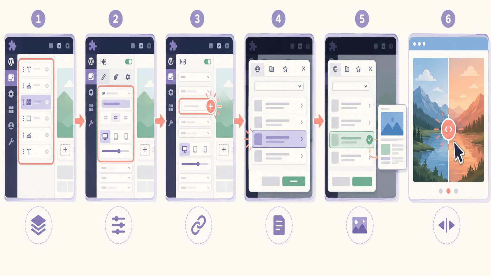 diagrama explicativo de links en Before/After de Smart Slider 3