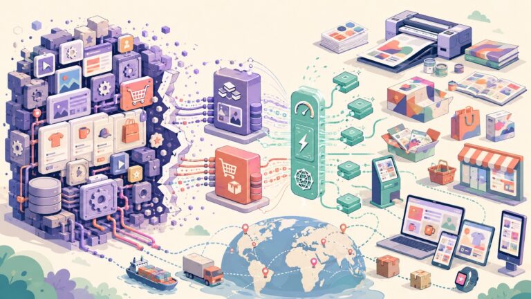 Just saw a breakdown of a huge WordPress migration/optimization for a global printing company. Structural decoupling is nuts - ilustracion