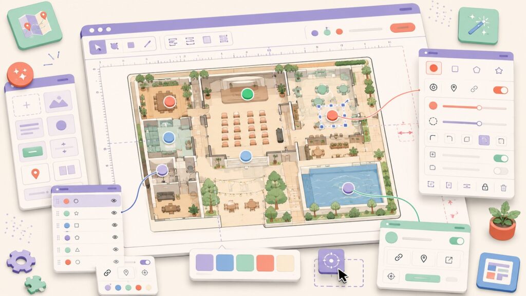 I built a WordPress image map plugin with a modern, Figma-like editor - ilustracion