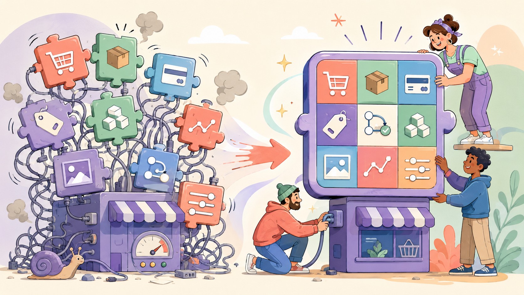 [DISCUSSION] We stopped installing 10 WooCommerce plugins on every project. So we built one instead. - ilustracion