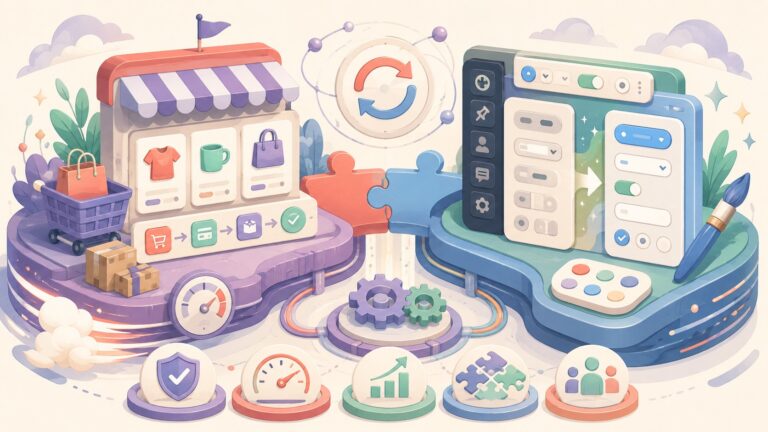 @woocommerce: WooCommerce 10.8 is here: stable, faster, and built for WordPress 7.0. WordPress 7.0 changes how buttons, dropdowns, and form controls look in the admin, so update both together - ilustracion