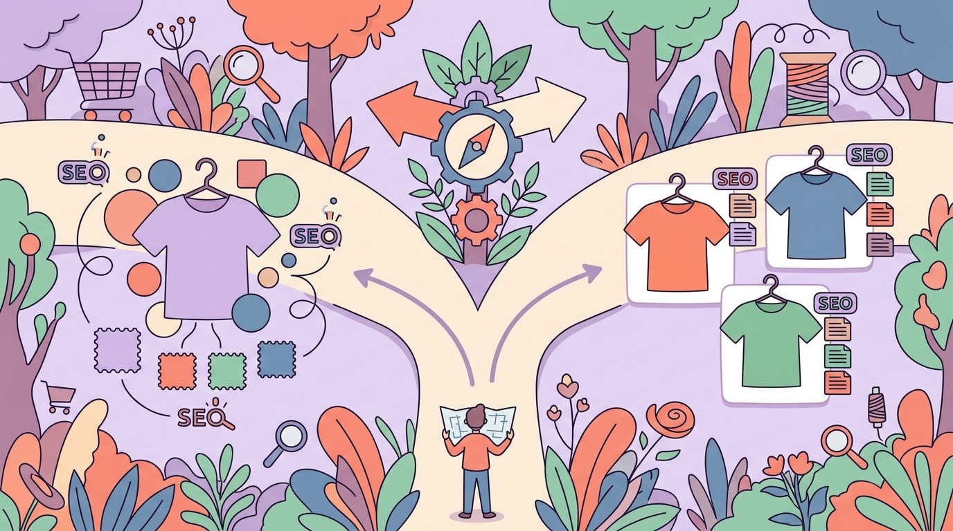 While developing a WordPress website for a clothing brand, using product variation swatches or separate product for each colour in terms of SEO, which is a good idea? - ilustracion