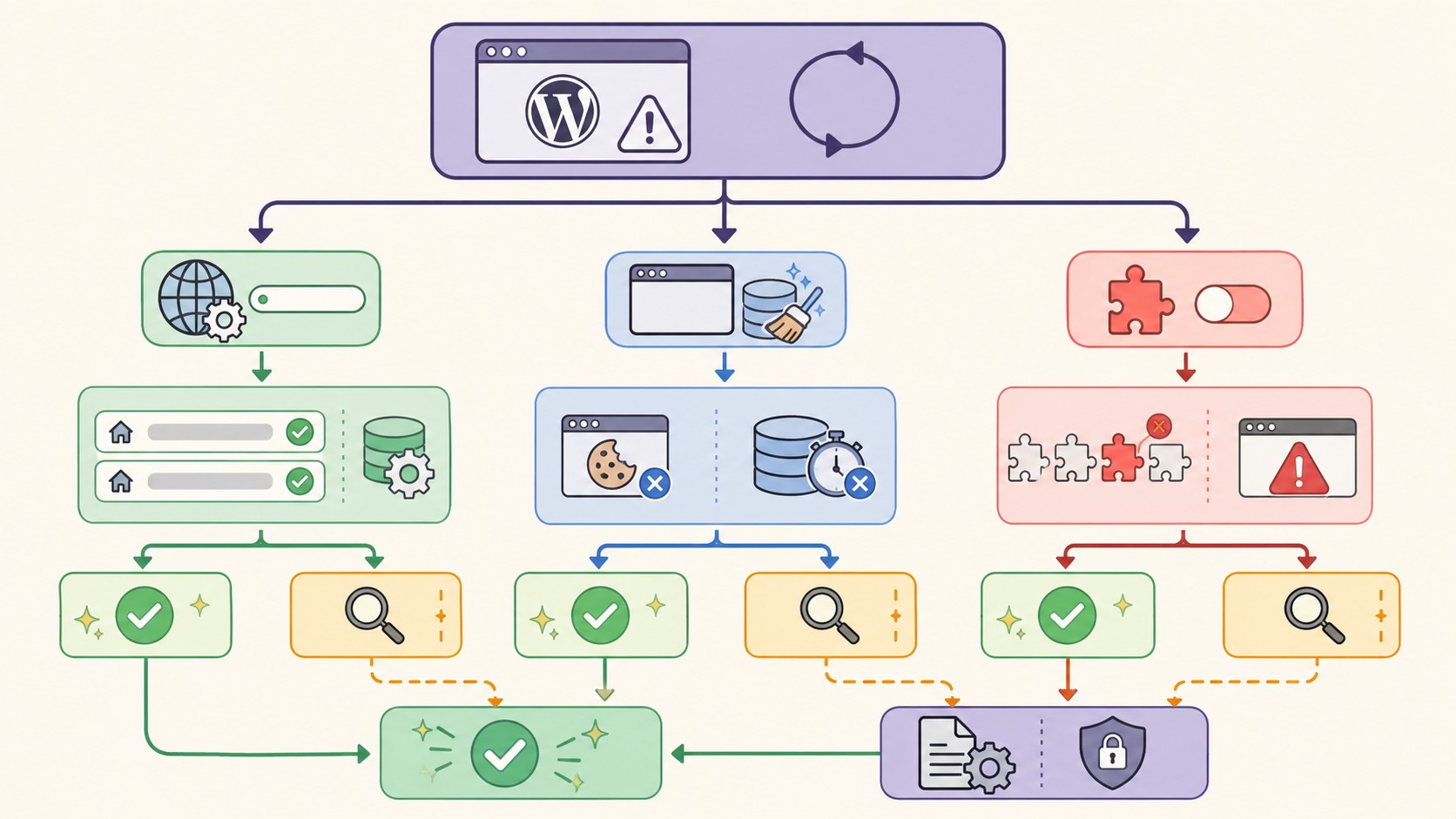 Cómo arreglar el loop de redirección en wp-admin de WordPress 1 bucle redirección wp-admin diagrama explicativo