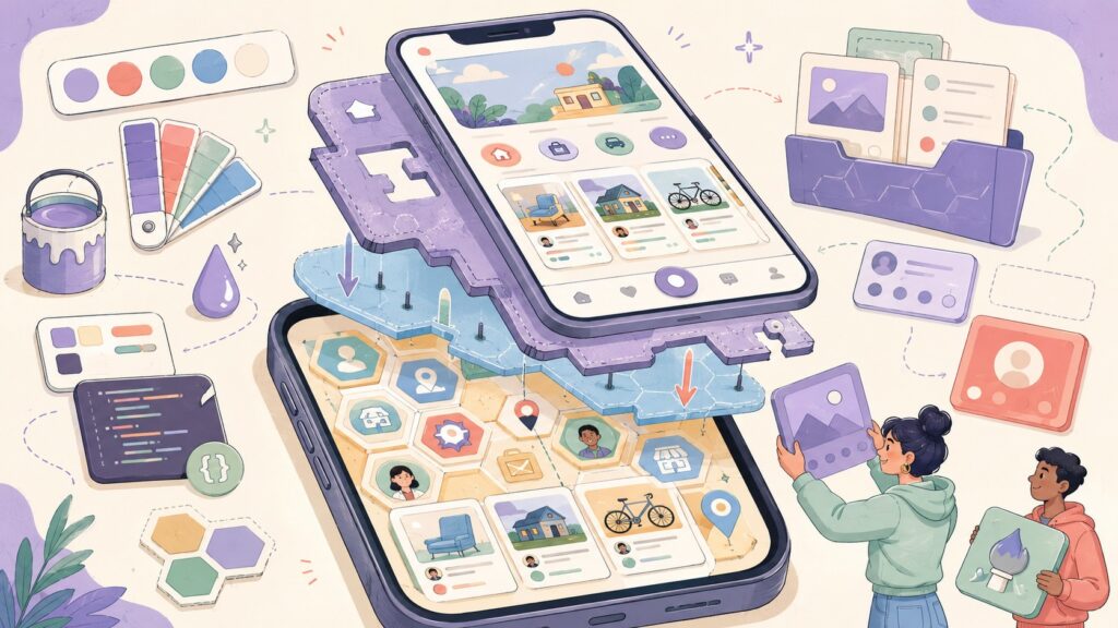 Feedback: I built a mobile-first child theme on top of HivePress to make it feel like a native app. What am I missing? - ilustracion