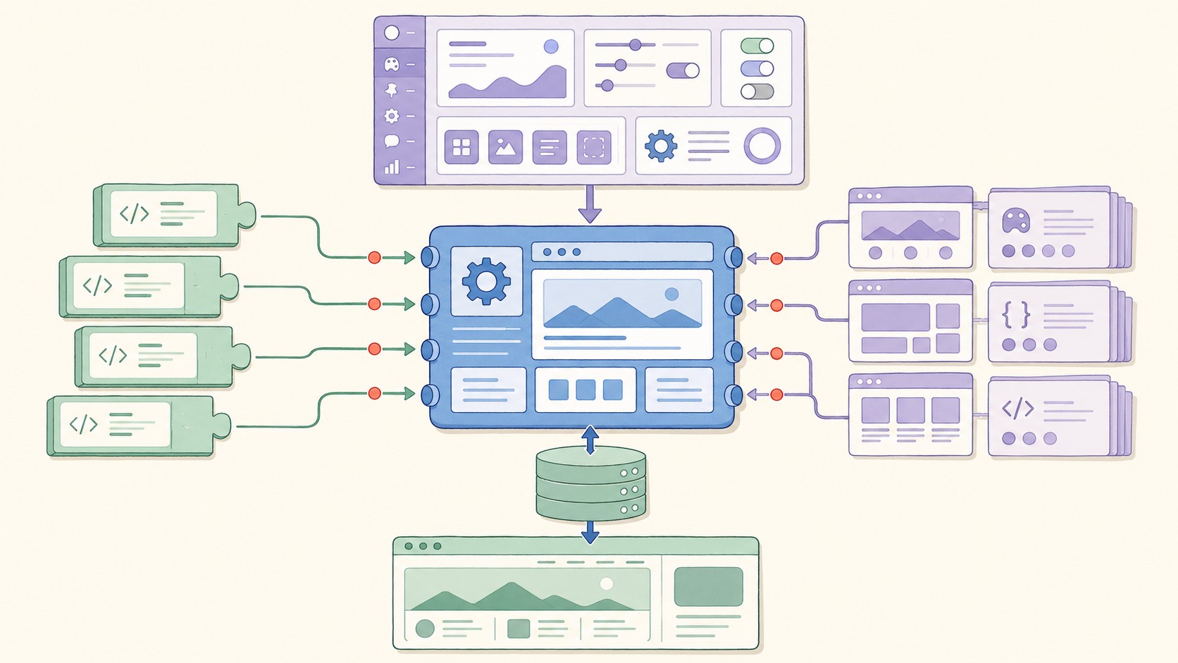 Definiciones de componentes WordPress: la guía clara 1 definiciones de componentes wordpress diagrama explicativo