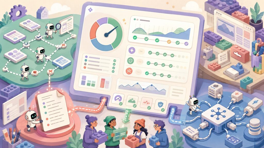 Navegação Agêntica, llms.txt e WebMCP já estão aparecendo no PageSpeed Insights - ilustracion