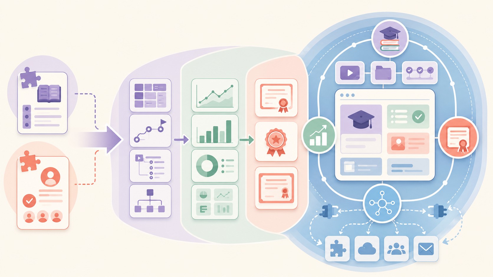 plataforma de aprendizaje con WordPress diagrama explicativo