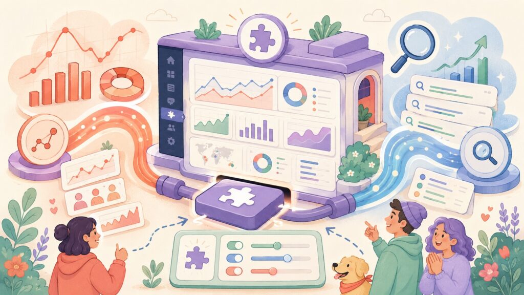 Plugin WP Analytics gratis para mostrar GA4 y Search Console - ilustracion