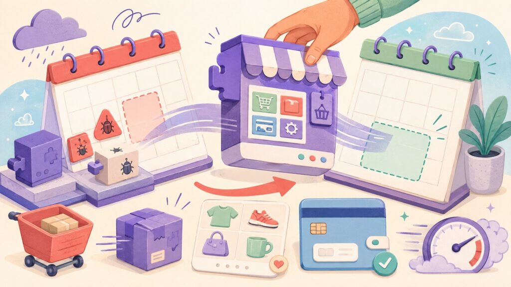 WooCommerce 11.0 retrasado: sale el 4 de agosto de 2026 - ilustracion