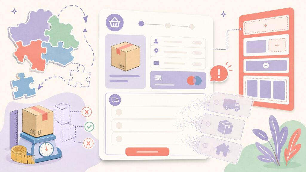 WooCommerce delivery methods/rates not appearing, even on new checkout shortcode page - ilustracion