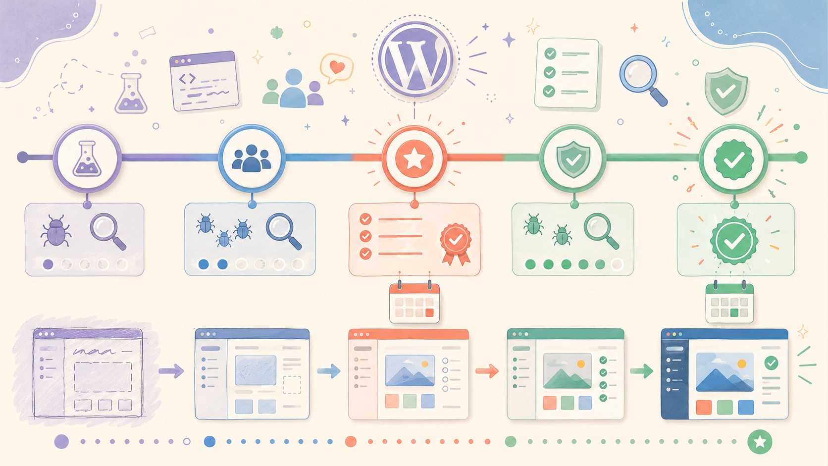 WordPress 7.0.1 RC1: qué trae y cuándo sale la final 1 wordpress 7.0.1 rc1 diagrama explicativo