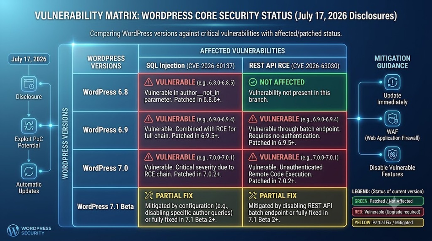 WordPress 7.0.2: parche crítico de RCE, actualizá ya 1 wordpress 7.0.2 seguridad diagrama explicativo