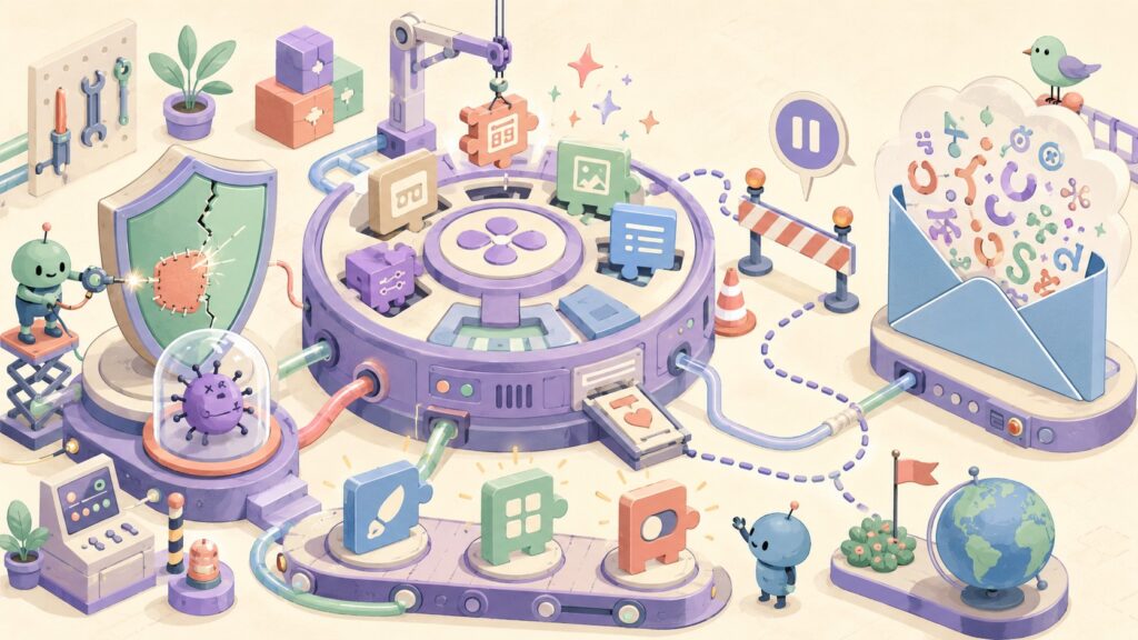 WordPress 7.1 Beta 3: claves del retraso en Unicode email - ilustracion