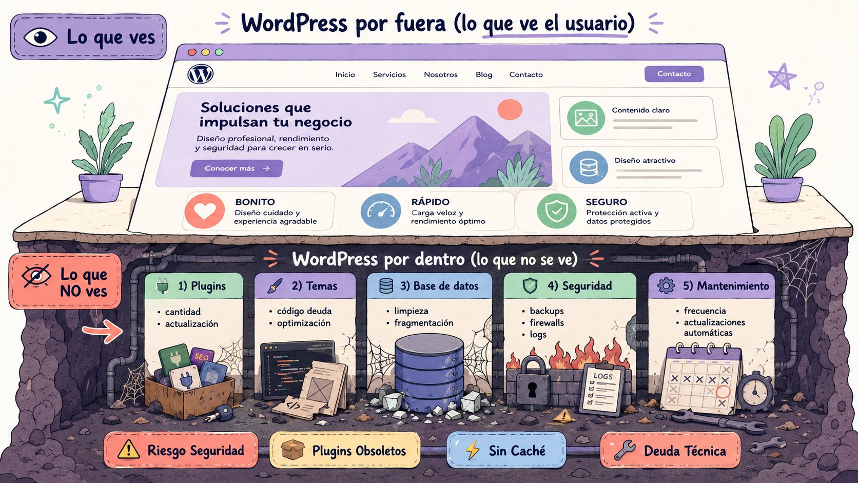Cómo saber si tu WordPress está bien desarrollado 1 calidad desarrollo wordpress diagrama explicativo