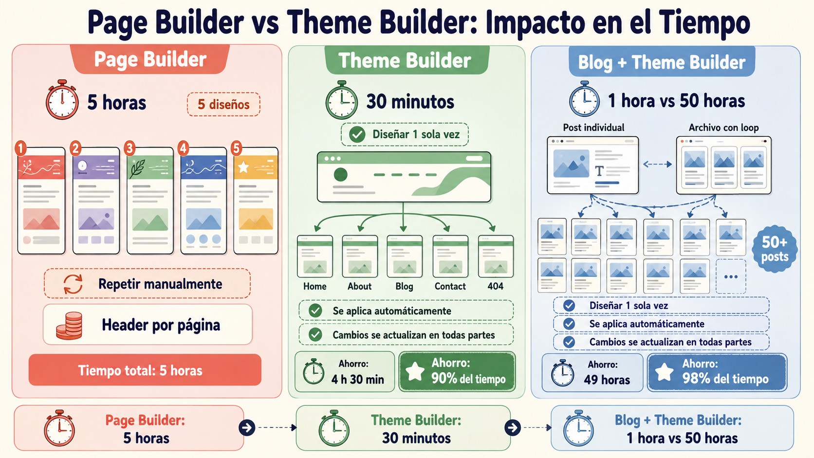 Constructor de temas WordPress: qué es y cuándo lo necesitás 1 constructor de temas wordpress diagrama explicativo