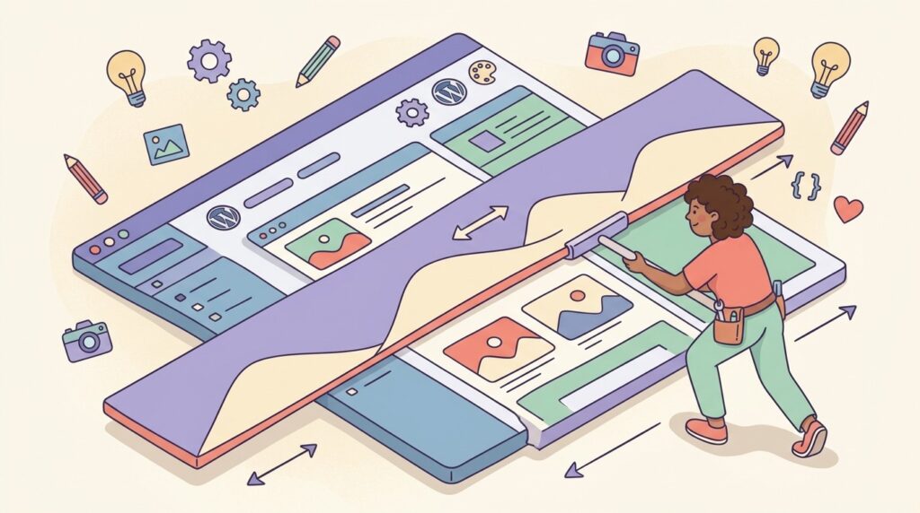 Scroll horizontal WordPress: imágenes y el bug #62411 - ilustracion