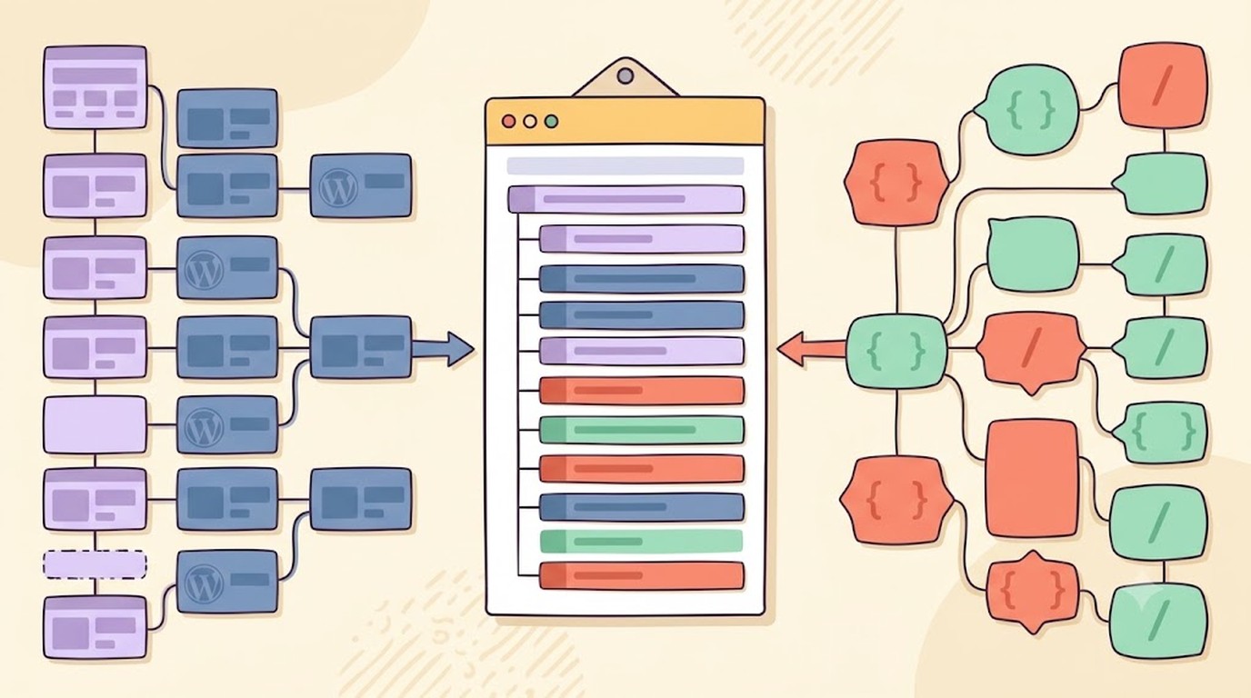 Sitemap combinado: WordPress + codigo custom en un dominio - ilustracion