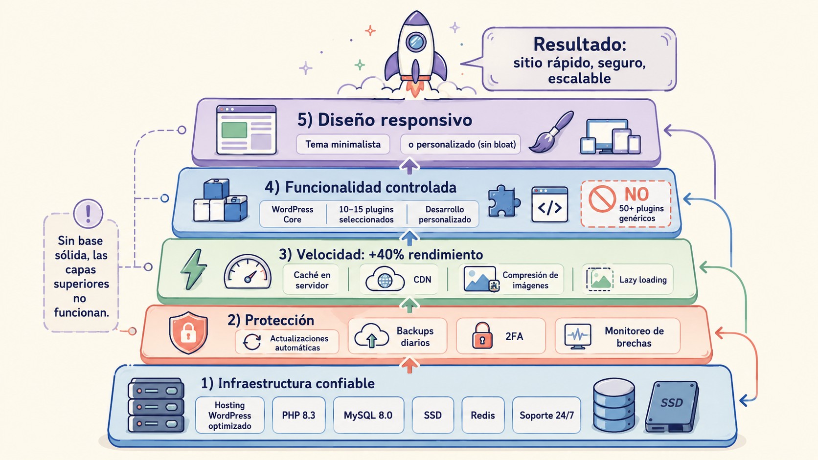 WordPress desarrollo optimizado empresas: guía 2026 1 wordpress desarrollo optimizado empresas diagrama explicativo