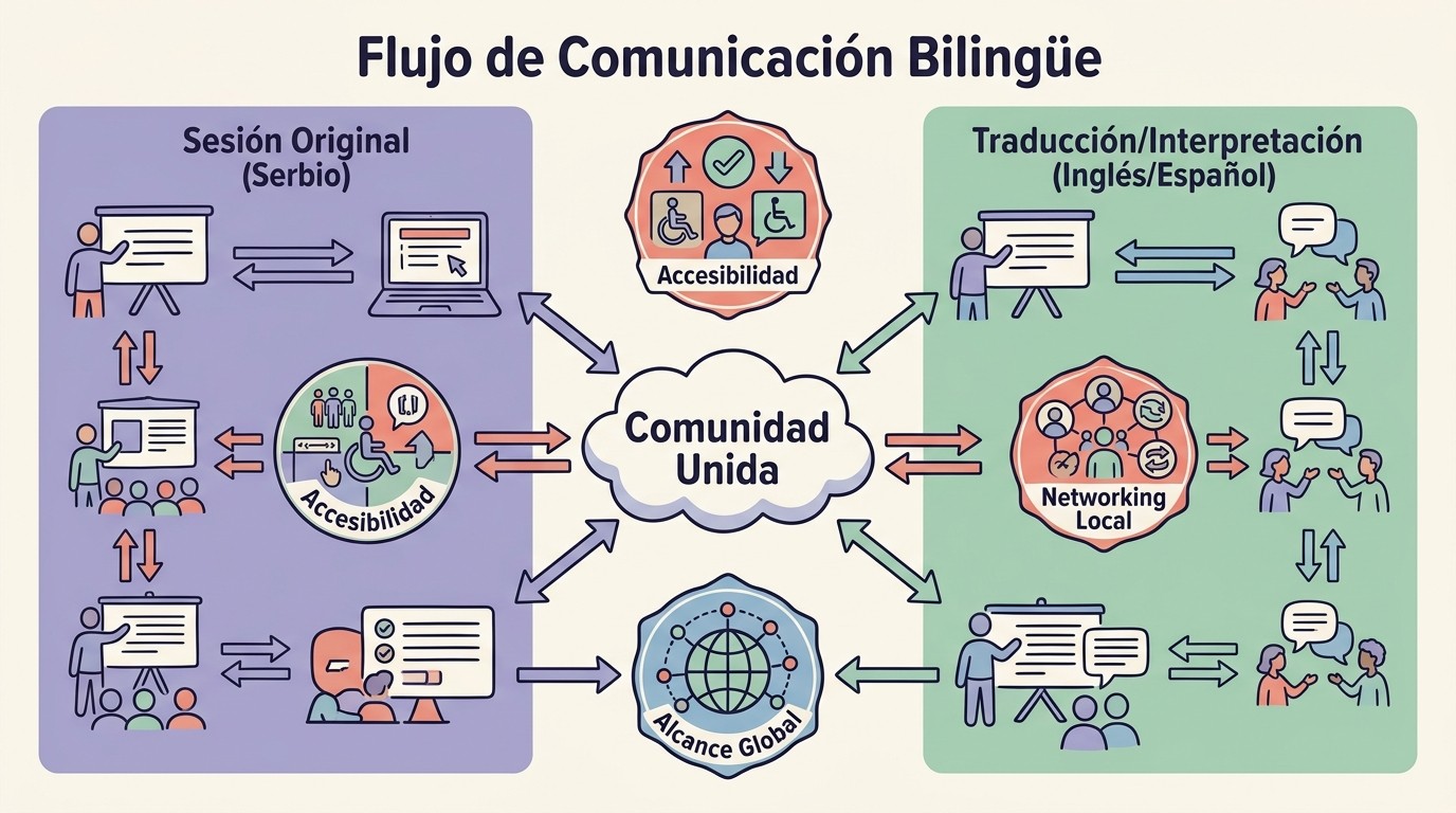 WordCamp Belgrado 2026: El Golazo del Formato Bilingüe 1 wordcamp belgrado diagrama explicativo