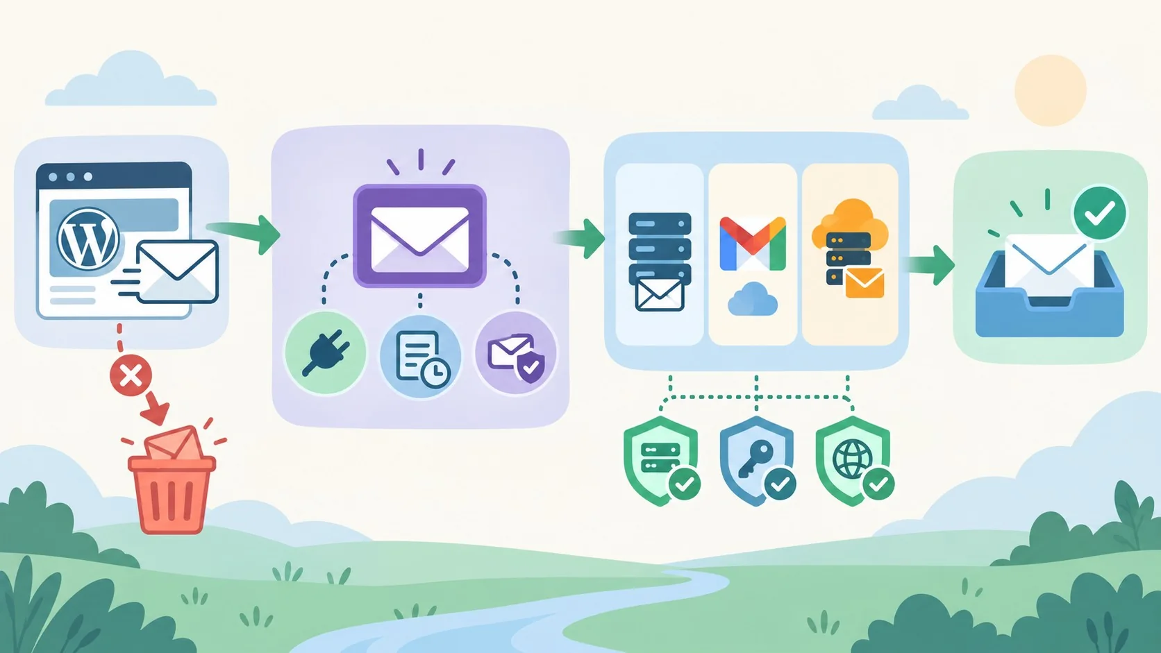 configurar fluentsmtp diagrama explicativo