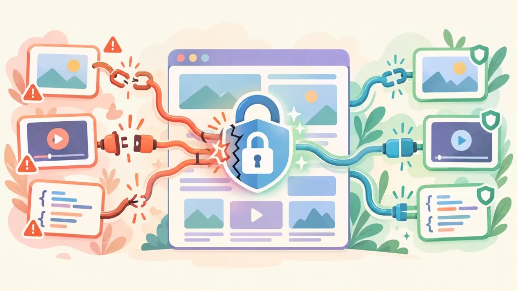 Contenido mixto en WordPress: cómo recuperar el candado - ilustracion