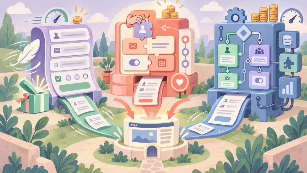 Fluent Forms vs WPForms vs Gravity Forms en 2026 - ilustracion