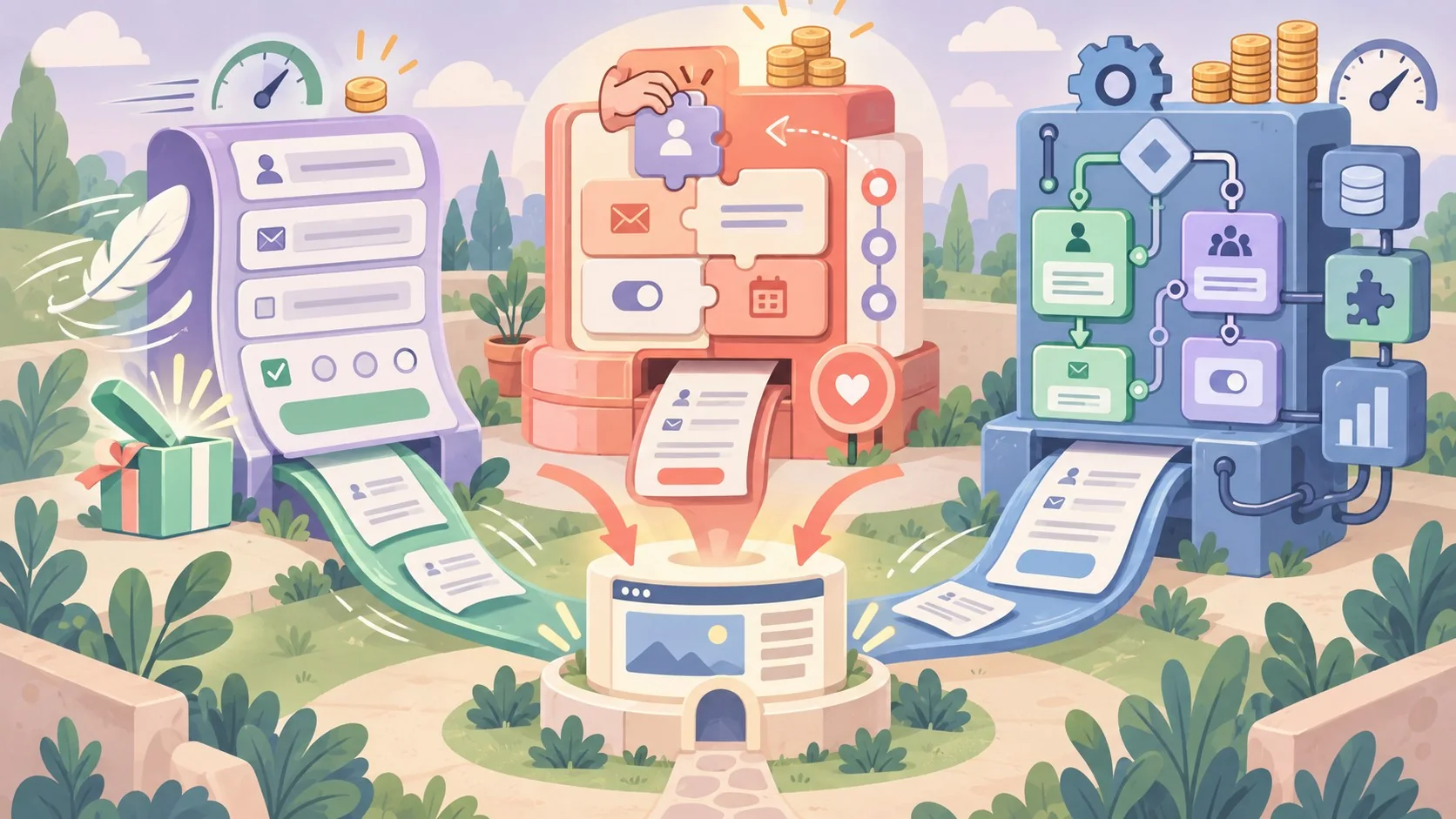 Fluent Forms vs WPForms vs Gravity Forms en 2026 - ilustracion