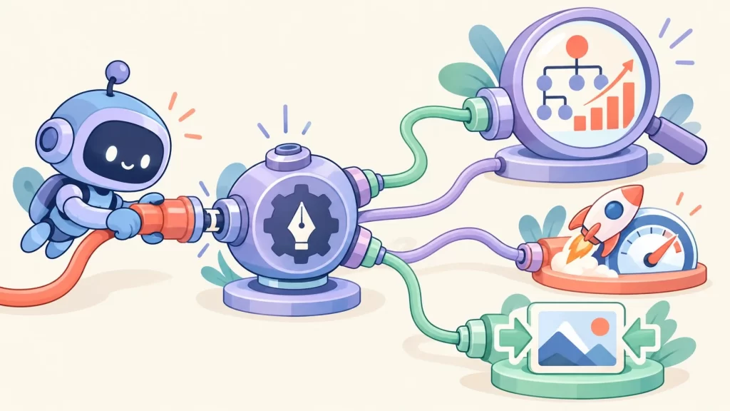 Gestión de sitios vía MCP: Rank Math y WordPress 2026 - ilustracion