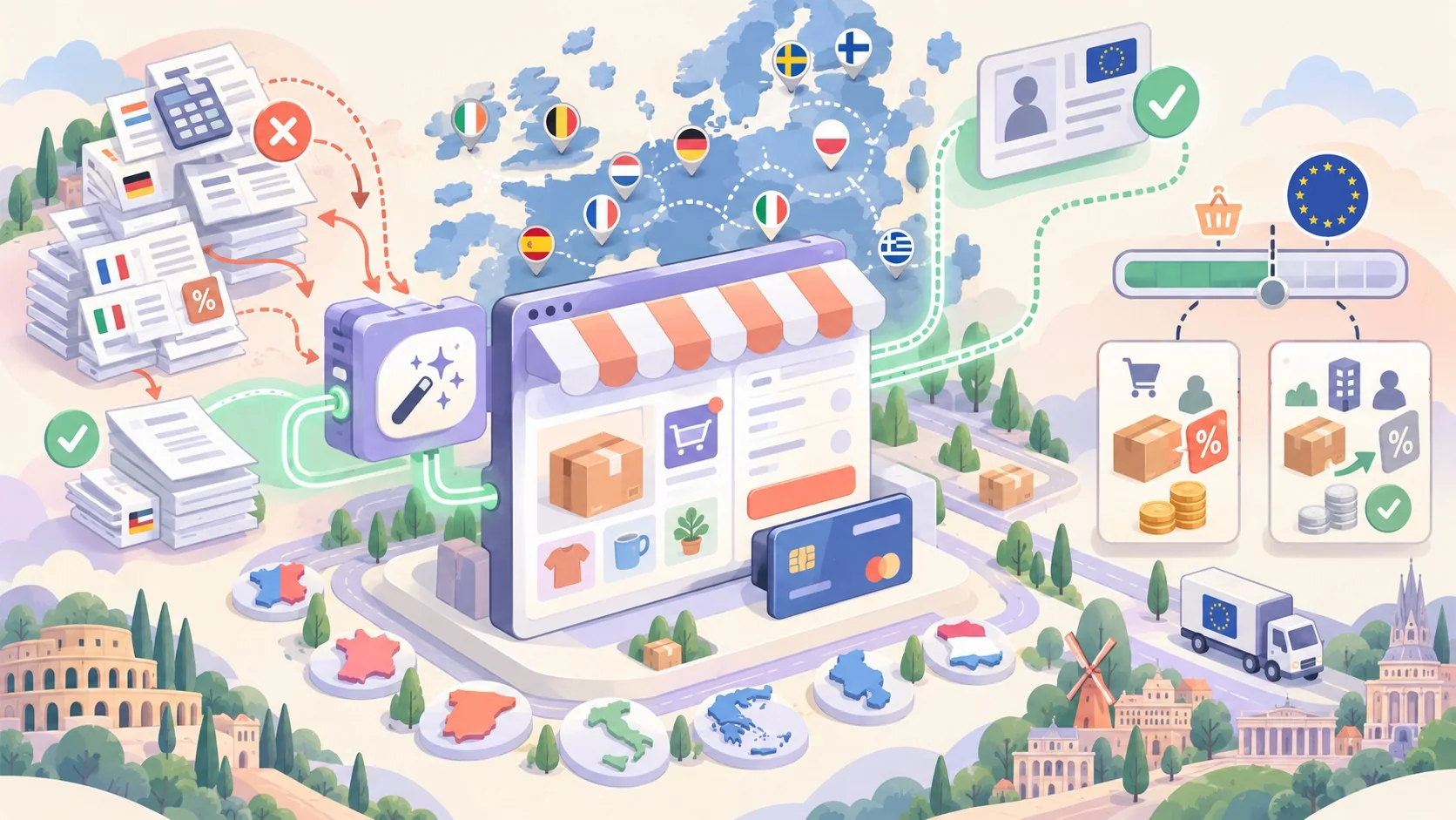 VAT Right: IVA UE y OSS gratis en WooCommerce - ilustracion