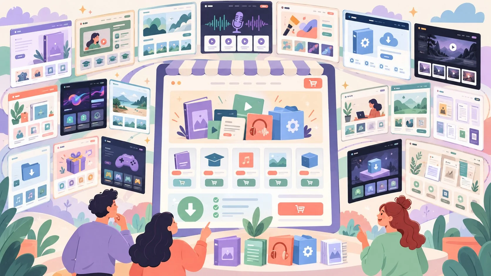 16 temas WordPress para vender productos digitales en 2026 - ilustracion
